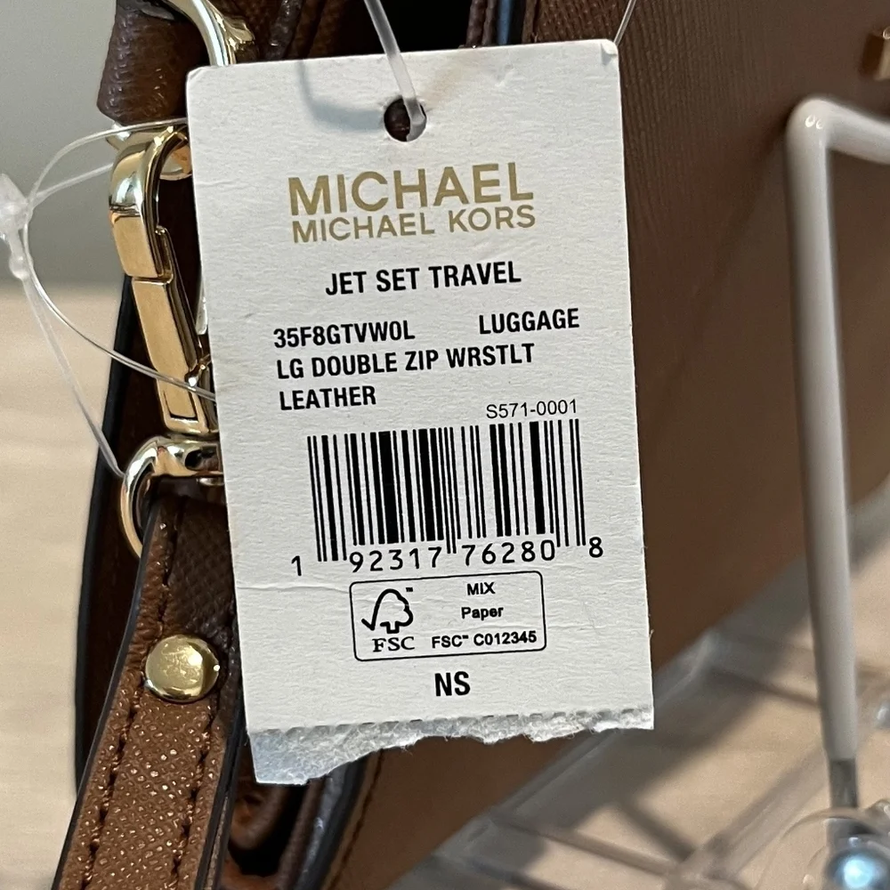 Michael Kors Saffiano Leather Jet Set Double Zip Wristlet New With Tags!